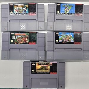 Lot of 5 Super Nintendo NES Games Super Mario World Donkey Kong Untested "READ".